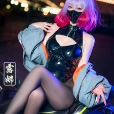 3D Hollow PVC Catsuit High Cut Zipper Open Crotch Bodysuit Tight Clubwear Top