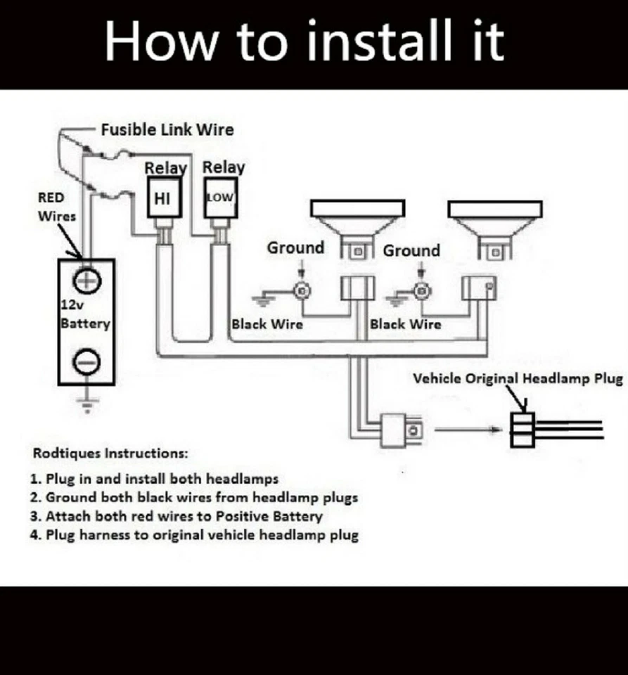 HID Kit Relay Wire Harness H10 9145 Fog Light Xenon Adapter Ceramic Connector - Image 4 of 4