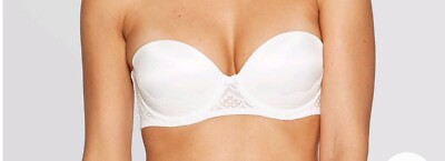 Auden Push-Up Strapless Lightly Lined Bra 32D White