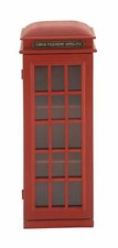 Red London UK Telephone Booth 3 Tier Media Storage Cabinet CD DVD Entertainment