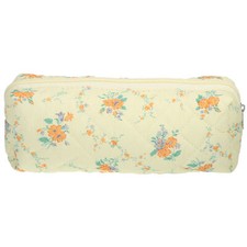 1pc Women Durable Small Quilted Makeup Bag for Vacation Travel Gym Orange Yellow