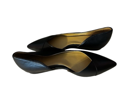 Naturalizer Kristin schwarze Damen-Leder-Flats Herzausschnitt V-Form Oberteil 9M - Bild 9 von 12