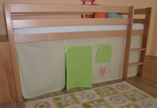 Hochbett Vorhang Umrandung Kinder 2-teilig Spiel Bett indi