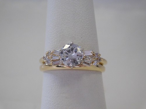 NEW 14Kt Yellow Gold 1/3 Ct Baguette Diamond Ring Enhancer Wrap Size 6.25, 2.4 g - Picture 2 of 9