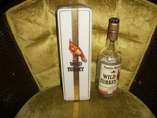 Austin Nichols Wild Turkey Pure Kentucky 101 Proof Bottle w/Box tin from Japan
