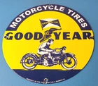 Vintage Goodyear Motorcycle Tires Sign - Porcelain Gas Pump Station Sign