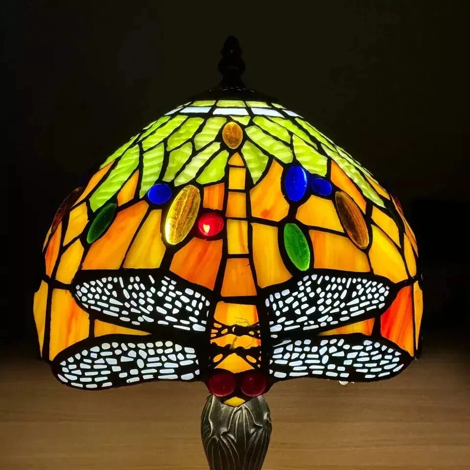 Tiffany Style Dragonfly Lamp Shade 10-Inch Glass for Table, Pendent or Ceiling - Image 2 of 4