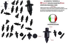 30 RIVETTI PLASTICA 8 MM CLIPS CARENA SUZUKI BURGMAN YAMAHA HONDA KAWASAKI TMAX