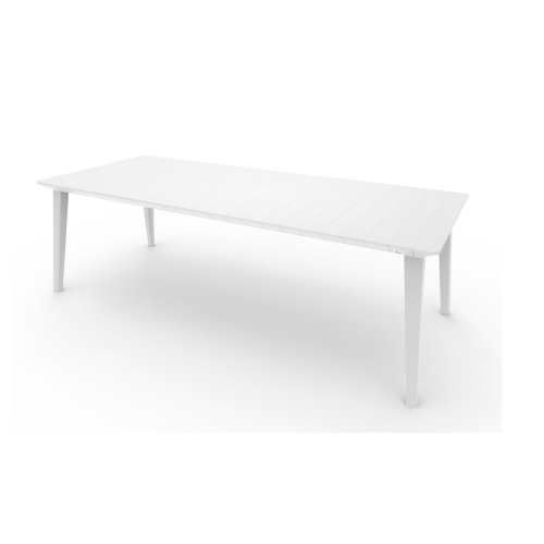 Extendable Lima table in shockproof resin 160/240x98x74 cm white outdoor garden Extendable Lima table in shockproof resin 160/240x98x74 cm white outdoor garden