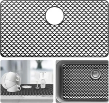 Sink Protectors for Kitchen Sink - Large 28.4"X 15" with Rear Drain Hole Heat Re