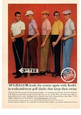 1961 McGregor Golf Slacks Eastman Kodel Mannequin Dummies Clubs Kodak Print Ad