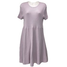 URBAN OUTFITTERS XL Pumice Gray Ribbed Textured Short Sleeve Sweater Dress • VG‼