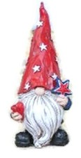 Red Stars - Stars  Stripes - Patriotic 4th of July Garden Gnome Figure