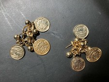Old Vintage "REPRO ANCIENT COINS" Earrings