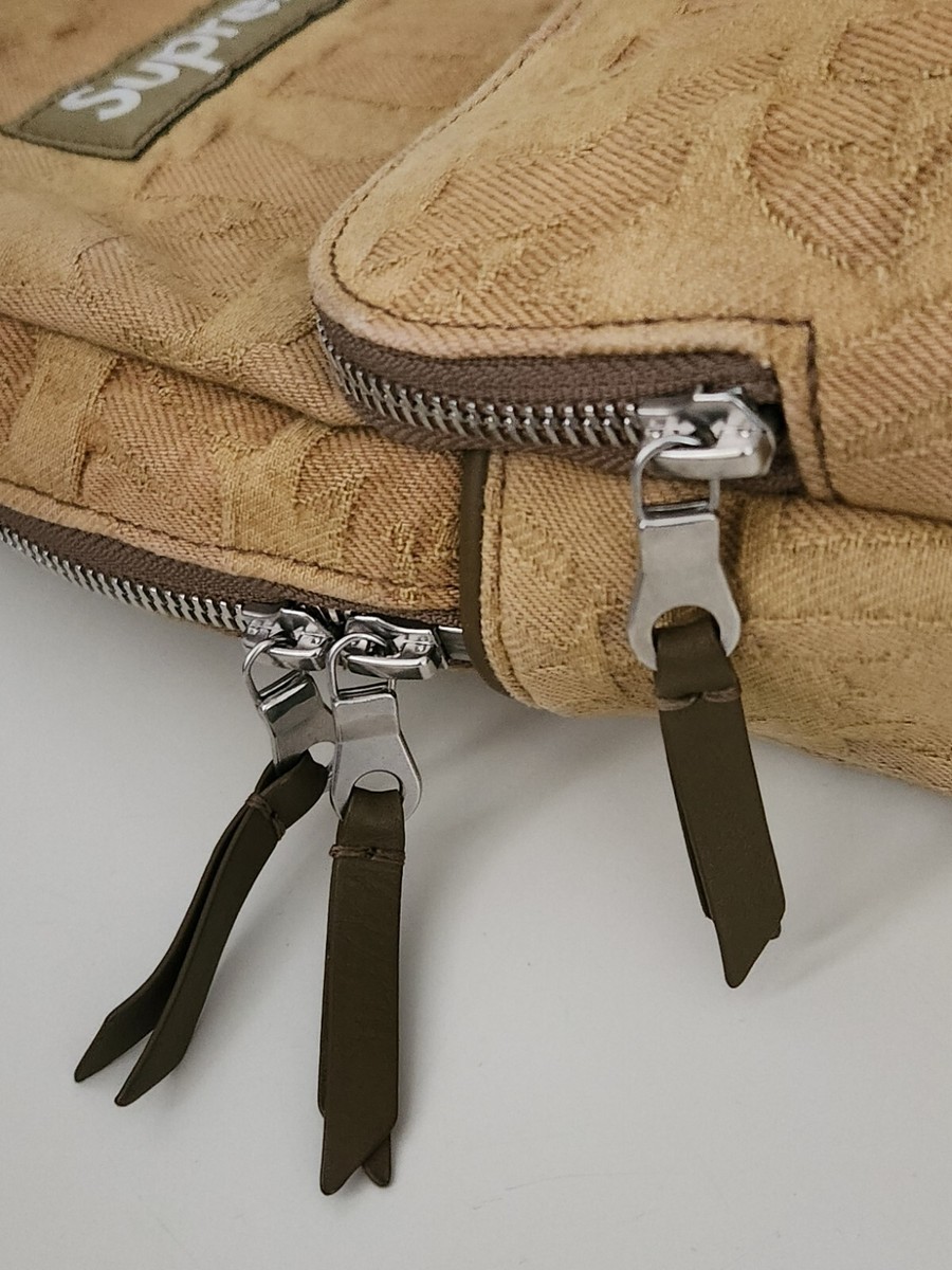 SS22 Supreme Fat Tip Jacquard Denim sling bag Olive Shoulder SS22 Supreme Fat Tip Jacquard Denim sling bag Olive Shoulder