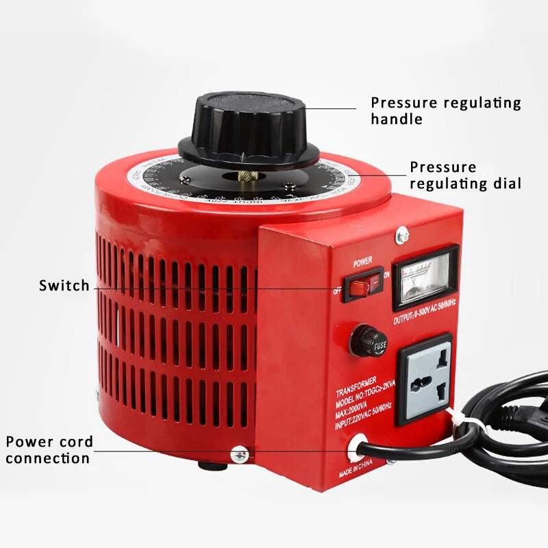 Regulador de voltaje de CA variable 110V a 0-130V 220V a 0-300V medido Variac nuevo Foto 3 de 4