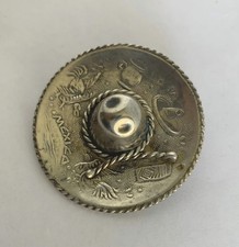 Vintage Mexico Sterling Silver 925 Sombrero Pin/Brooch 12.6 Grams