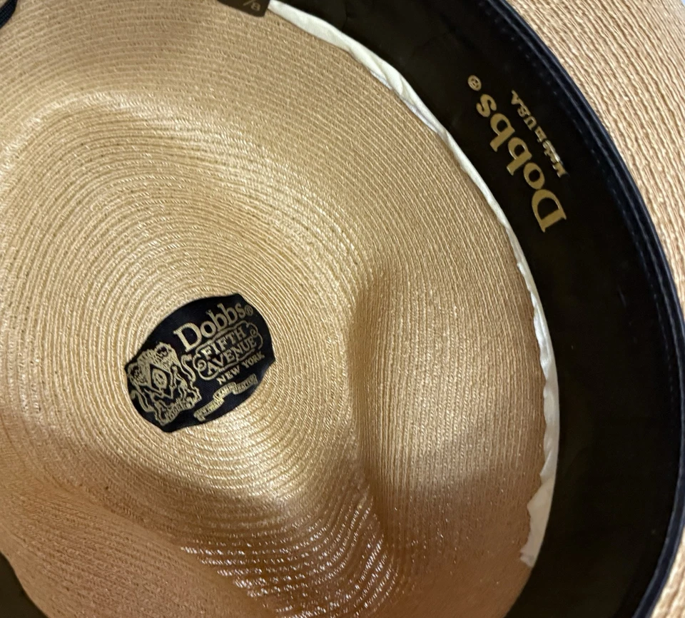 NEVER WORN Vtg Hand Woven Orig BOX DOBB’s Panama Hat Sz 7 3/8 The Rogue 1930s - Image 4 of 4