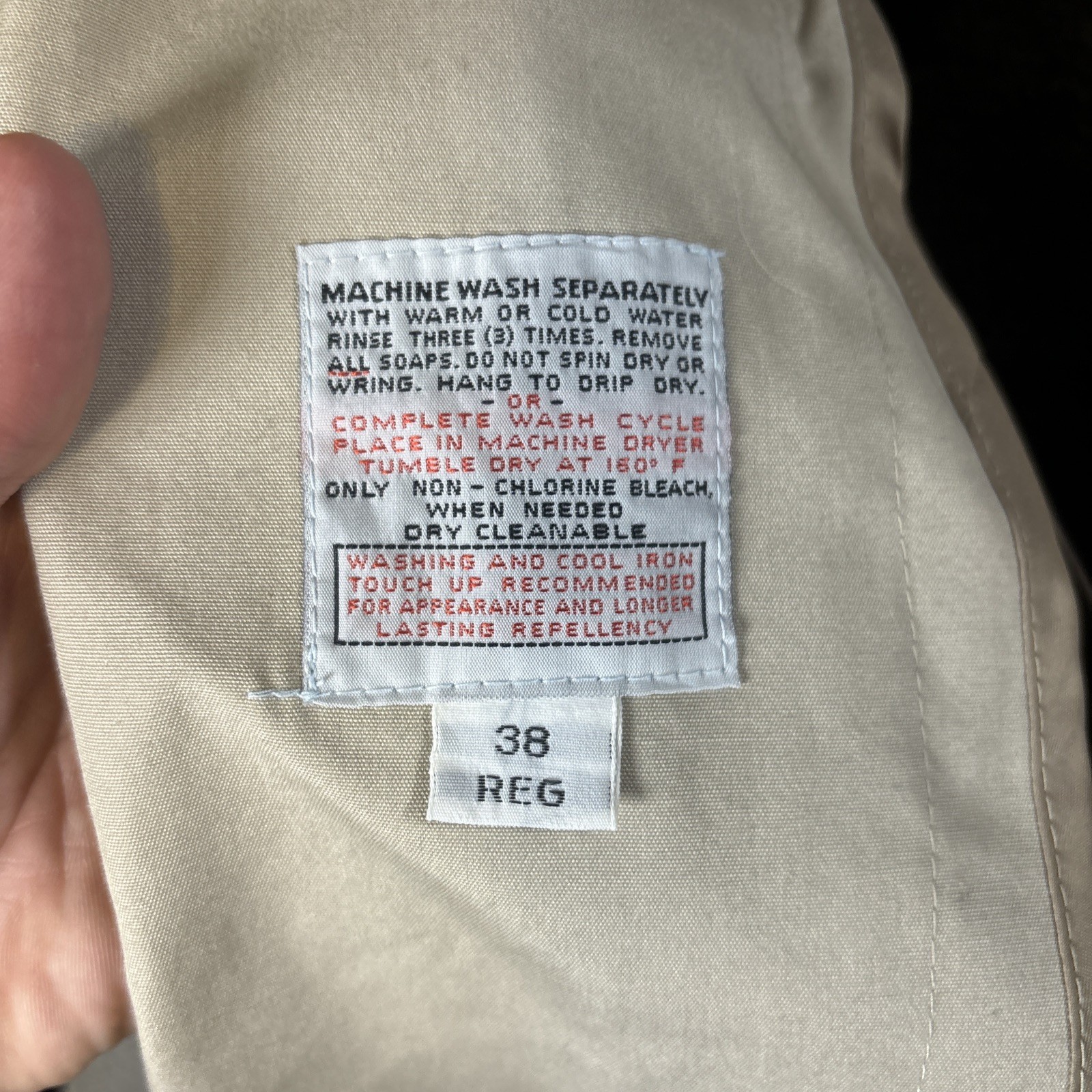 Men's TOWNE by LONDON FOG Trench Coat Jacket VINTAGE Removable Lining 38 Regular