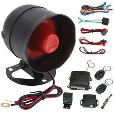 12v Universal Car Alarm Security System - Keyless Entry Engine Start W 2 Fob