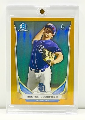  AUSTON BOUSFIELD 2014 BOWMAN CHROME GOLD REFRACTOR SSP 48/50 PARALLEL 