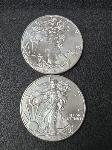 Lot of 2 - 2016  $1 American Silver Eagles 1 oz BU