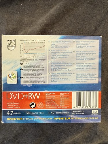 PHILIPS - 4x Speed DVD+RW Blank DVDs (CD CASES) REWRITABLE (10 PACK ...