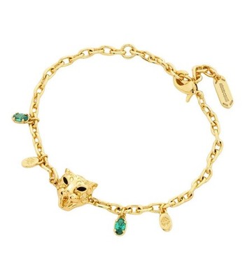 ROBERTO CAVALLI Armband 14 kt vergoldet Pantherkopf