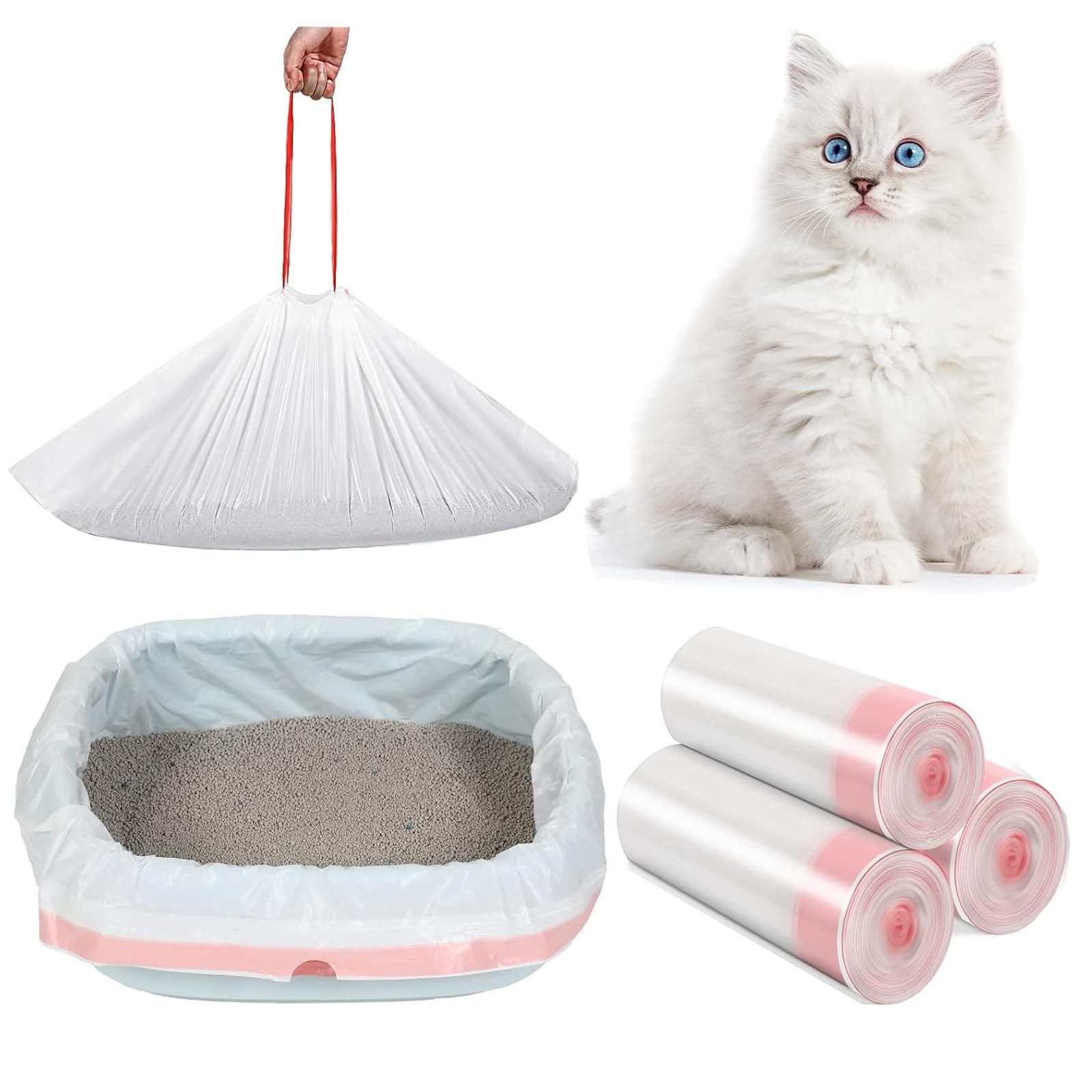 30 Pack XXL Cat Litter Tray Liners 30 count (Pack of 1), 30 Pieces 115*45 Cm