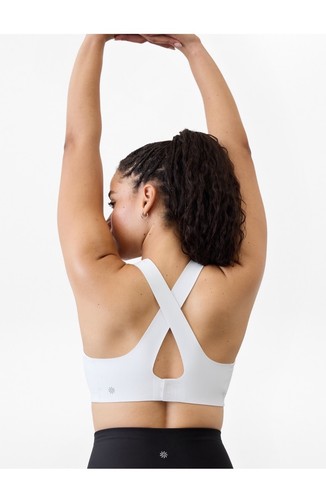 Reggiseno sportivo Athleta Interval Plunge Train A-C | Bianco Medium M #599799 NUOVO - Foto 4 di 8