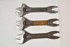 3 Vintage Bahco Sweden Adjustable Wrenches 8" Alligator Type