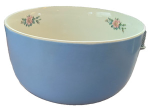 Vintage Hall’s Superior Kitchenware Bowl floral  inside 5x9 in rose parade
