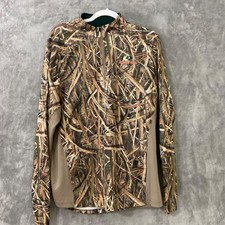 Mossy Oak Blades 1/4 zip Shirt Men's L Tan Camo Pullover