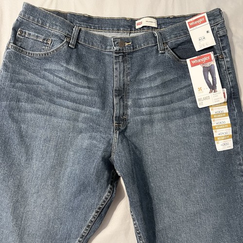 Wrangler Jeans Men 40x30 Blue Flex For Comfort Relaxed Fit High Rise Stretch NWT - Picture 3 of 19