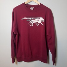 Wisconsin Arnés Asociación de Caballos Cuello Redondo Adulto L Granate Pullover Sudadera
