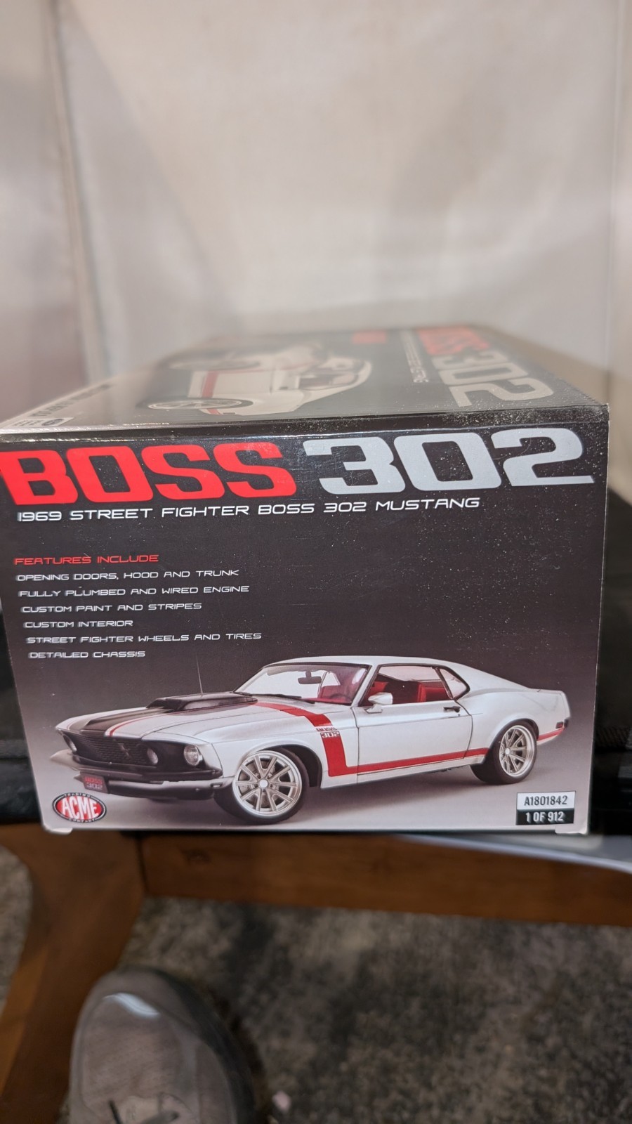 ACME 1:18 - 1969 FORD MUSTANG BOSS 302 STREET FIGHTER-REDLINE-A1801842