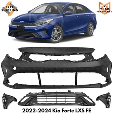 Front Bumper Cover Fascia & Lower Grille Kit For 2022-2024 Kia Forte LXS FE