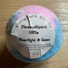 DiamondSpand Gifts Moonlight  Roses Bath Bomb Ball Pink Blue 4.5 oz