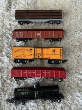 American Flyer 625 Tankcar, 641 R, 647 Reefer, 605 Log Car, 641 Gondola