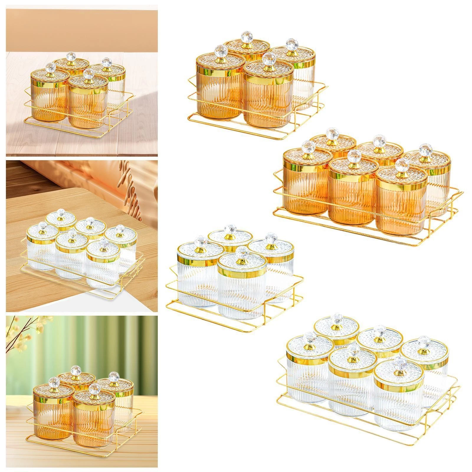 Divided Nut Jars Set Decorative Multipurpose Kitchen Spice Jars Divided Serving