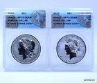 MORGAN & PEACE Set Silver DOLLAR 2022 RP70 DCAM DEEP CAMEO PROOF First Strike