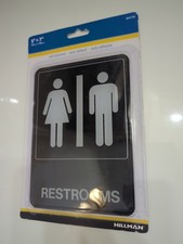5"x7" Restrooms Sign Self-Adhesive Door Sign