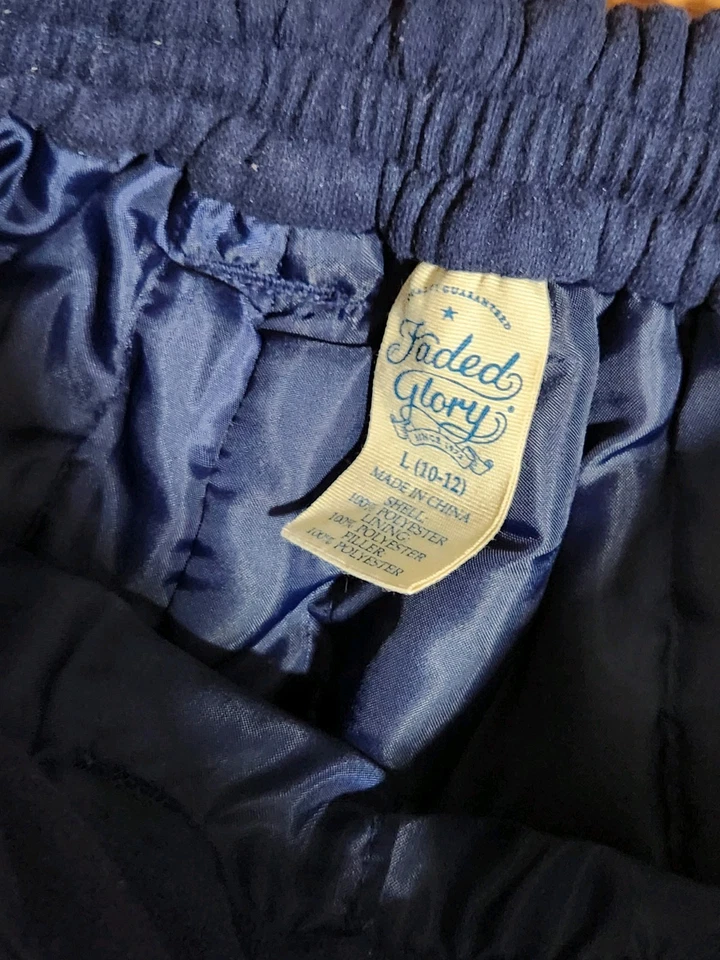  Pantalón de nieve Faded Glory para niñas o niños talla L 10/12 nuevo con etiquetas azul Foto 3 de 4