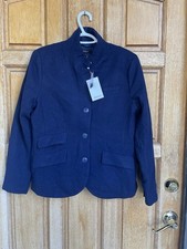 Quince Italian Wool Stand Collar Blazer Navy Blue Women’s M New