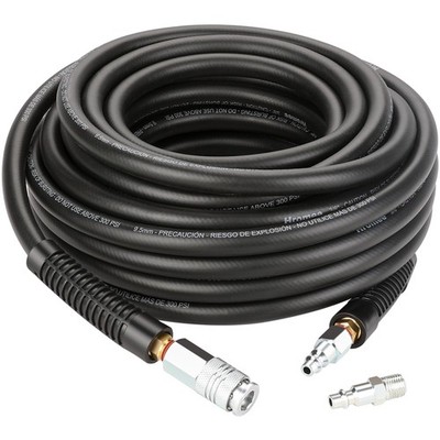 Air Compressor Hose 3/8 Inch x 50 Feet Hybrid Hose with Fittings, 1/4'' Indust...