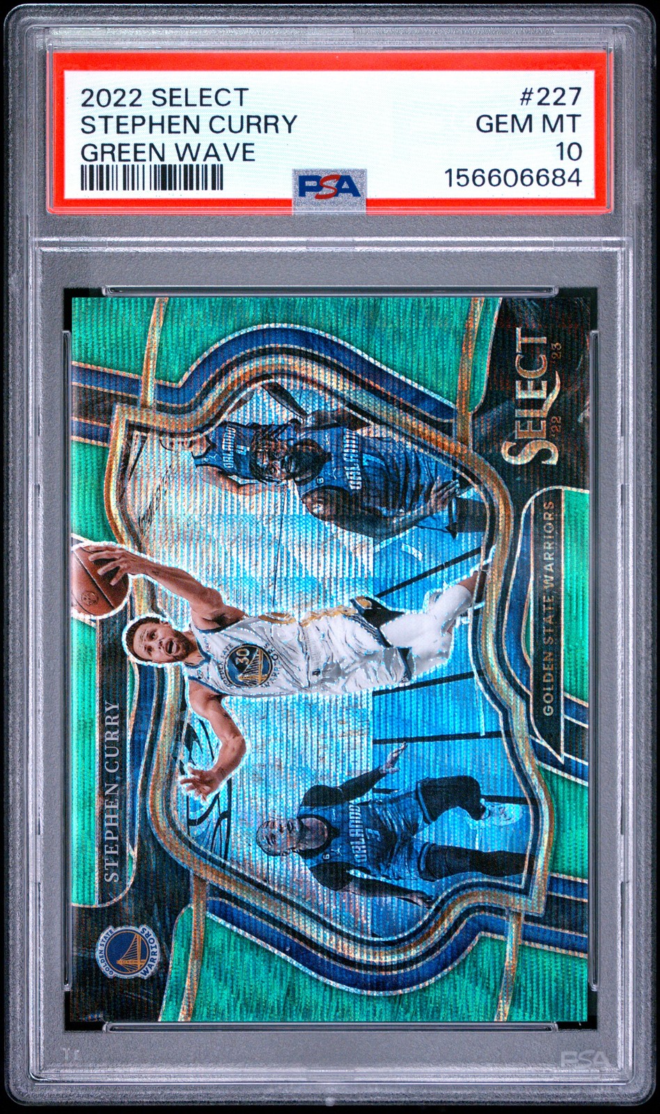 2022 PANINI SELECT GREEN WAVE #227 STEPHEN CURRY 43/50 PSA 10