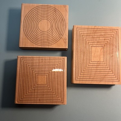 Effie Glitzfinger s Concentric Nested Frames Geometric Rubber Stamps Lot Of 3