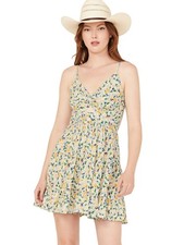 Angie Women's Floral Print Knot Front Mini Dress - C4143-A814 LIGHT BLUE