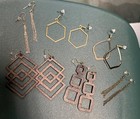 Earrings New-  Lot Of 6 Pairs  Gold tone and wood Handmade — photo 1