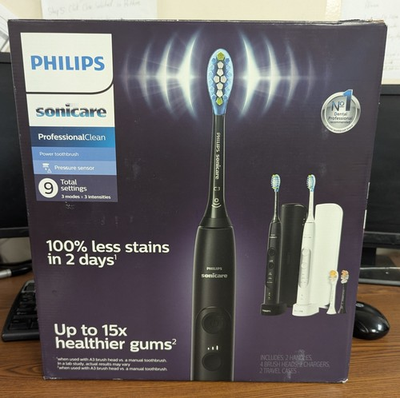 #ad PHILLIPS SONICARE PROFESSIONAL CLEAN POWER TOOTHBRUSH 2PC SET *SEE DESCRIPTION $73.09